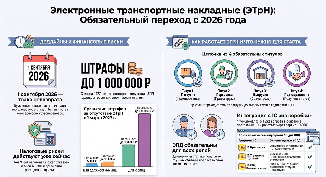 Электронные транспортные накладные с 1 сентября 2026: как подготовить бизнес и не получить штраф