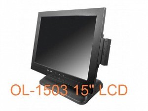 Монитор LCD 15" OL-1503, сенсорный USB, черный (без счит.)